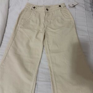 Anthropologie Cream Flare & Wide Leg Jeans